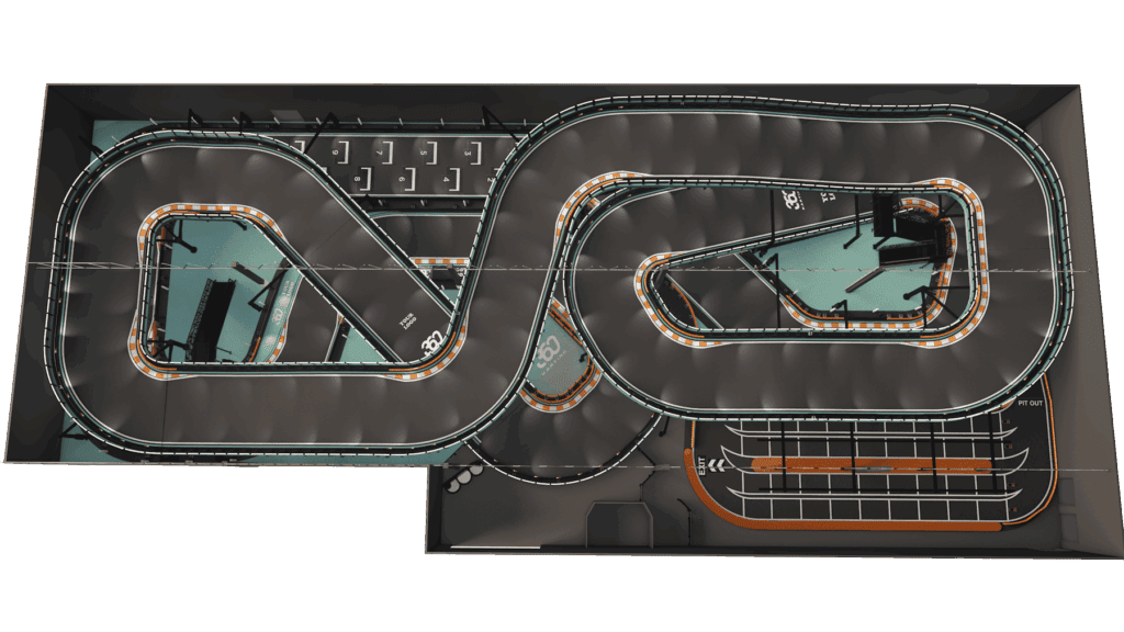Kokomo Joe's Indoor go kart track rendering. opening fall 2026