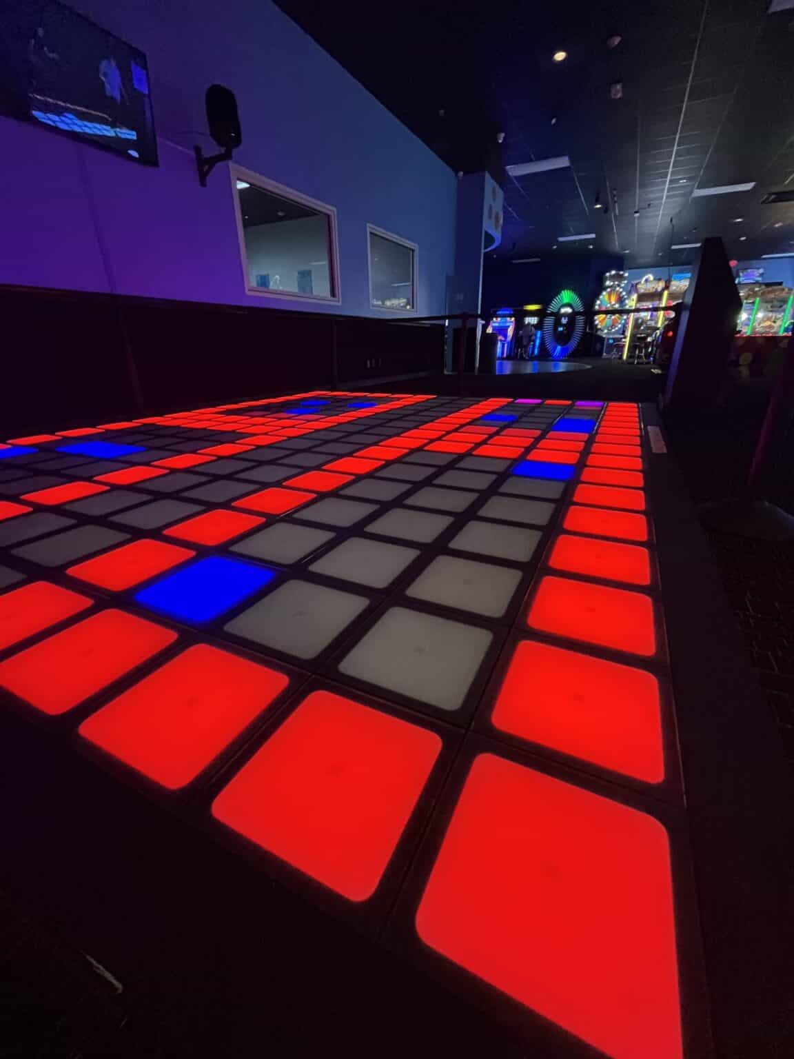 Up to 6 Players – Pixel interactive LED floor at Kokomo Joe's in St. Peters, MO